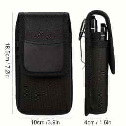 Men's Nylon Dual Pocket Cell Phone Belt Pouch Case - Durable, Outdoor Cell Phone Pouch Case