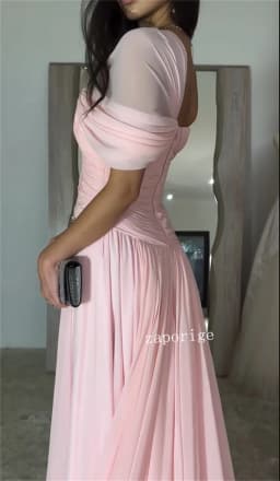 Customized Chiffon Pearl Pleat A-line Off-the-shoulder Long Dresses Bespoke Occasion Party Exquisite Modern Style