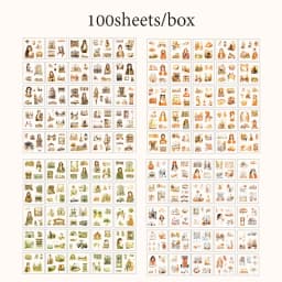 Mr Paper 100Pcs/box Flowering Seasons Series Boxed Stickers Peoples' Handbook Stickers Cute Style DIY Scrapbook Picture Book