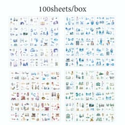 Mr Paper 100Pcs/box Flowering Seasons Series Boxed Stickers Peoples' Handbook Stickers Cute Style DIY Scrapbook Picture Book