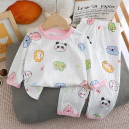 Baby Pajamas Summer Children's Long-sleeved Trousers Home Clothes Suits Cotton Underwear Thin Pajamas Air-conditioning Clothes