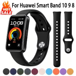 Silicone Strap For Huawei Band 10 9 8 Replacement Wristband Sport Bracelet Correa Huawei Smart Band 10 9 8 NFC Strap Accessories