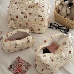 Fashion New Cartoon Rabbit Girl Makeup Bag Tote Cosmetic Organizer Quilted Pouch Handbag Ladies Kawaii Zipper Storage Bag