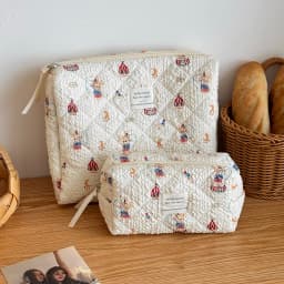 Fashion New Cartoon Rabbit Girl Makeup Bag Tote Cosmetic Organizer Quilted Pouch Handbag Ladies Kawaii Zipper Storage Bag