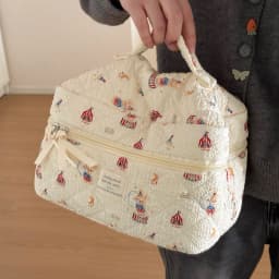Fashion New Cartoon Rabbit Girl Makeup Bag Tote Cosmetic Organizer Quilted Pouch Handbag Ladies Kawaii Zipper Storage Bag