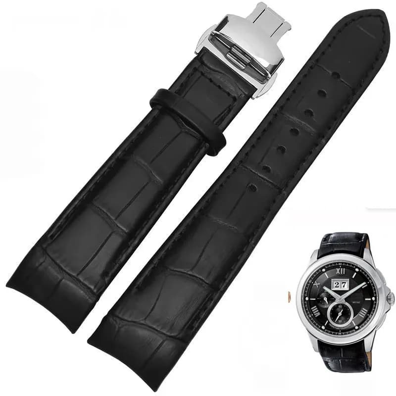 Arc Interface Calf Genuine Leather Watch Band 18mm 19mm 20mm 21mm 22mm 23mm 24mm Suitable for Tissot Seiko Omega Watch Strap