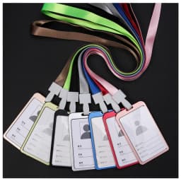 Fashion Cerdit Card Holder Lanyard Aluminum Alloy Work ID Card Holder Business Work Card ID Badge Holder Student Bus Cards Case