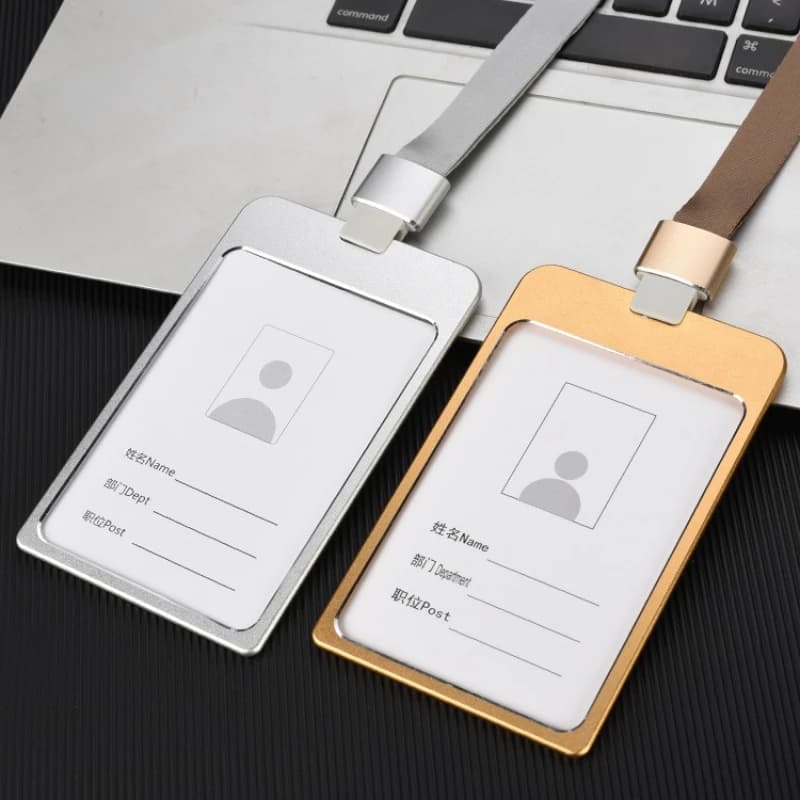 Fashion Cerdit Card Holder Lanyard Aluminum Alloy Work ID Card Holder Business Work Card ID Badge Holder Student Bus Cards Case