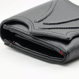 Vegan Black faux leather bat wing wallet Money Card Holders with 3 card slots，Gothic man Handbags Clutch