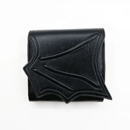 Vegan Black faux leather bat wing wallet Money Card Holders with 3 card slots，Gothic man Handbags Clutch
