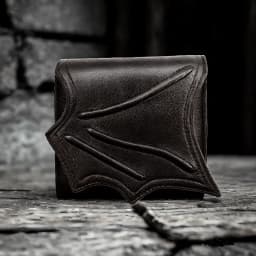Vegan Black faux leather bat wing wallet Money Card Holders with 3 card slots，Gothic man Handbags Clutch