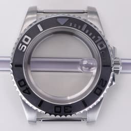 40mm diving watch Case Sapphire Glass For Seiko NH35 NH36 NH34 NH38 2824 Miyota 8215 automatic movement Silver YACHT watch Parts