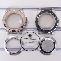 40mm diving watch Case Sapphire Glass For Seiko NH35 NH36 NH34 NH38 2824 Miyota 8215 automatic movement Silver YACHT watch Parts