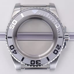 40mm diving watch Case Sapphire Glass For Seiko NH35 NH36 NH34 NH38 2824 Miyota 8215 automatic movement Silver YACHT watch Parts