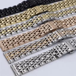 6021# Stainless Steel Solid Seven Bead Watch Band 10 12 13 14 15 16 17 18 19 20 21 22 23 24mm Watch Accessories Watch Straps
