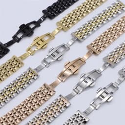 6021# Stainless Steel Solid Seven Bead Watch Band 10 12 13 14 15 16 17 18 19 20 21 22 23 24mm Watch Accessories Watch Straps