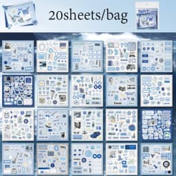 Mr Paper 20Pcs/book Daily Handbook Square Paragraph Sticker Book Korean Cute Style DIY Creative Handbook Material Calendar Card