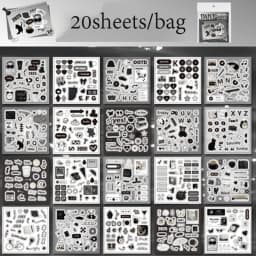 Mr Paper 20Pcs/book Daily Handbook Square Paragraph Sticker Book Korean Cute Style DIY Creative Handbook Material Calendar Card