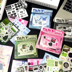 Mr Paper 20Pcs/book Daily Handbook Square Paragraph Sticker Book Korean Cute Style DIY Creative Handbook Material Calendar Card