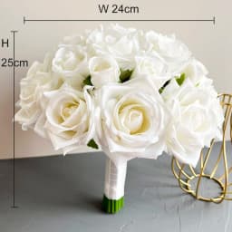 Bride Bridesmaids Bouquet Wedding Flowers Accessories Boutonniere Men White Silk Roses Artificial Bridal Bouquet Centrepiece