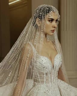 Cathedral Veil No Hair Comb Wedding Veils One Layer Tulle 3D Crystal Lace Tulle White Ivory Bridal Veil Custom Made Veil