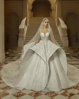 Cathedral Veil No Hair Comb Wedding Veils One Layer Tulle 3D Crystal Lace Tulle White Ivory Bridal Veil Custom Made Veil