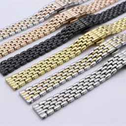 10mm 12mm 14mm 16mm Stainless Steel Strap Watchband Women Silver Gold Black Rose Gold Bracelet Suitable for Any Brand