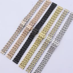 10mm 12mm 14mm 16mm Stainless Steel Strap Watchband Women Silver Gold Black Rose Gold Bracelet Suitable for Any Brand