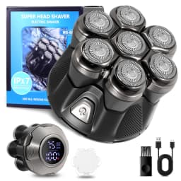 Solimpia Electric Shaver 6 Blade for Men Portable Magnetic Charging Bald Head Trimmer Multi-Functional Shaving Machine 2-pcs Set