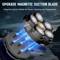 Solimpia Electric Shaver 6 Blade for Men Portable Magnetic Charging Bald Head Trimmer Multi-Functional Shaving Machine 2-pcs Set
