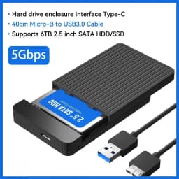 2.5 Inch SSD Case External Hard Disk Drive Adapter SATA HDD Enclosure USB C 3.1 6Gbps For PC MacBook Laptop HD Disk Storage Box