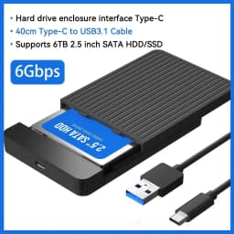 2.5 Inch SSD Case External Hard Disk Drive Adapter SATA HDD Enclosure USB C 3.1 6Gbps For PC MacBook Laptop HD Disk Storage Box