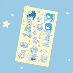 Korea Cute Summer Retro Girl Character Stickers Hand Account Phone Case Notebook Diary Planner Scrapbook DIY Decorative Stickers