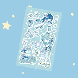 Korea Cute Summer Retro Girl Character Stickers Hand Account Phone Case Notebook Diary Planner Scrapbook DIY Decorative Stickers