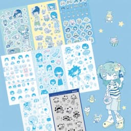 Korea Cute Summer Retro Girl Character Stickers Hand Account Phone Case Notebook Diary Planner Scrapbook DIY Decorative Stickers