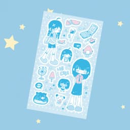 Korea Cute Summer Retro Girl Character Stickers Hand Account Phone Case Notebook Diary Planner Scrapbook DIY Decorative Stickers
