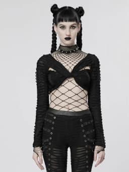 Hollow Out Black Sexy Bodysuits Fishnet Clubwear Long Sleeves Outfits Fashion Slim Chic Summer Y2K Clothes Basic Tights