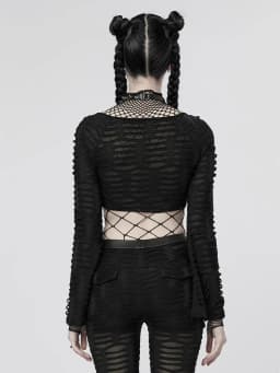 Hollow Out Black Sexy Bodysuits Fishnet Clubwear Long Sleeves Outfits Fashion Slim Chic Summer Y2K Clothes Basic Tights