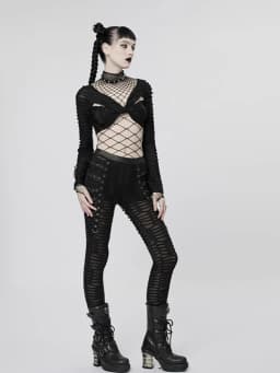 Hollow Out Black Sexy Bodysuits Fishnet Clubwear Long Sleeves Outfits Fashion Slim Chic Summer Y2K Clothes Basic Tights