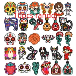 Mexio Day of the Dead PVC shoe Charms Slippers Buckle Fit Wristbands accessories Decoration Bands gift unisex party