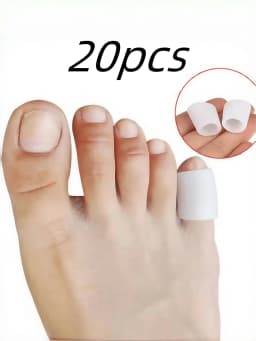 20 Toe Protectors For Walking, Relieve Painful Friction, Prevents Corns Blisters Suitable For High Heel, Sneaker, Casual Leather