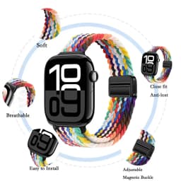 Slim Braided Loop Nylon Strap For Apple Watch 11 10 46/42mm Ultra 3 49mm Bracelet iWatch 9 8 7 6 5 4 SE 45mm 41mm 40mm 44mm Band