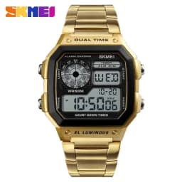 SKMEI 1335 Digital Watch for Men Retro Sports Waterproof Chrono Electronic Mens Wristwatches Stainless Steel Clock Reloj Hombre