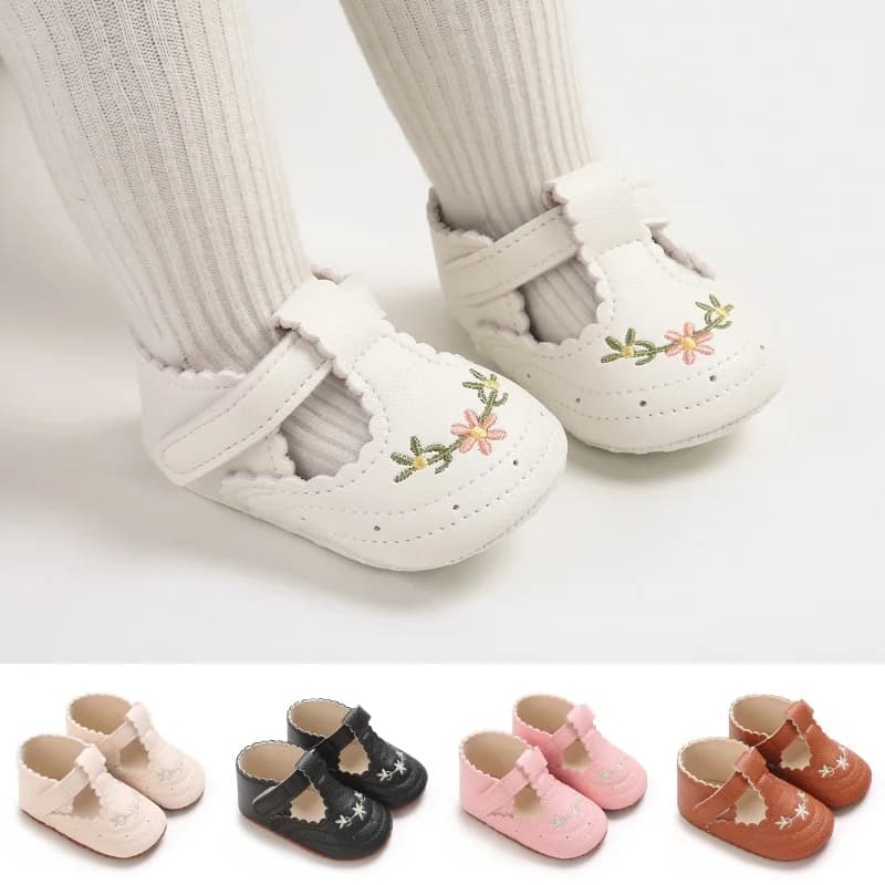 0-18M Baby Girl Princess Shoes Cute Printed Soft Cloth Bottom Anti slip Spring and Autumn Princess Shoes First Step Shoes