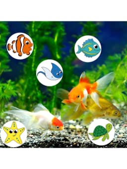 500pcs Cute Cartoon Sea Fish Stickers For Kids Children Reward Label Encouragement Scrapbooking Decoration Stationery Sticker