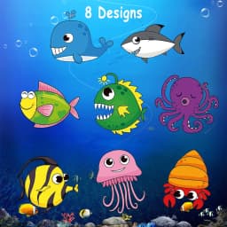 500pcs Cute Cartoon Sea Fish Stickers For Kids Children Reward Label Encouragement Scrapbooking Decoration Stationery Sticker