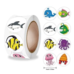 500pcs Cute Cartoon Sea Fish Stickers For Kids Children Reward Label Encouragement Scrapbooking Decoration Stationery Sticker