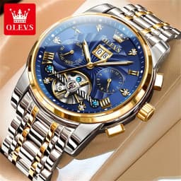OLEVS 9910 Mens Watch Original Luxury Tourbillon Automatic Mechanical Watche Waterproof Luminous Day-Date Watch With Box Reloj
