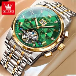 OLEVS 9910 Mens Watch Original Luxury Tourbillon Automatic Mechanical Watche Waterproof Luminous Day-Date Watch With Box Reloj
