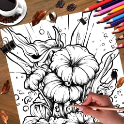 BOTANICAL GHOST Style Adult Coloring Book 20 Pages Elegant Pattern Drawing Book, Leisure Time Stress Relieving Art Painting Gift